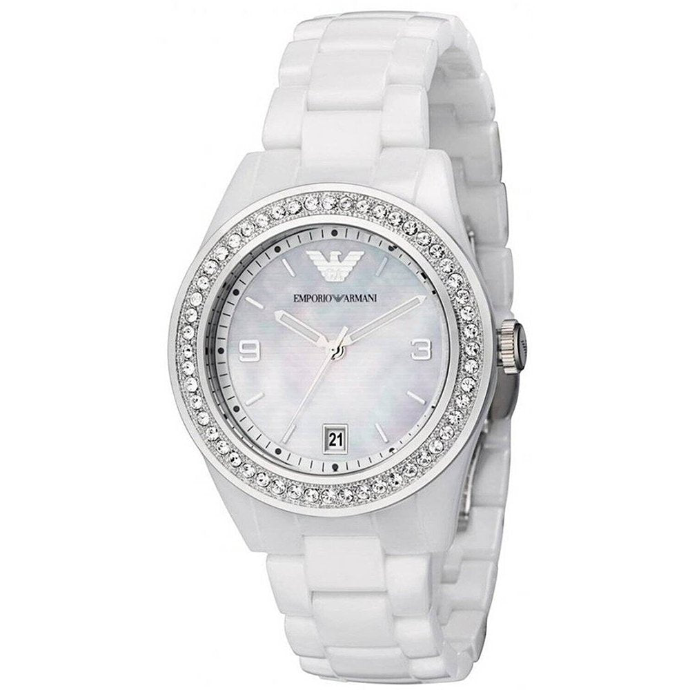 Emporio Armani Women's    Ar1426 White Ceramica Watch , BrandAlley