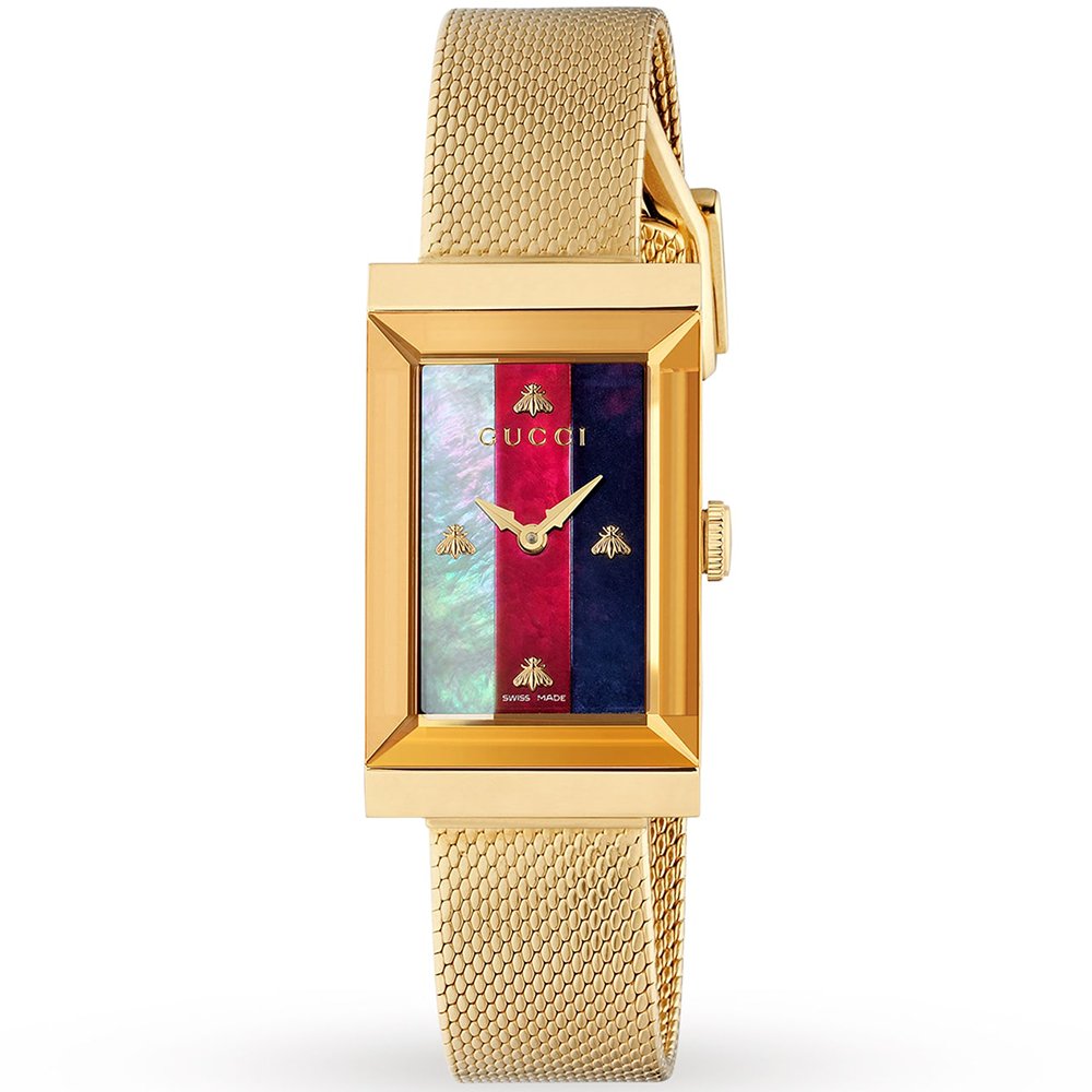 Gucci Women's  YA147410 G-Frame 34mm Yellow Gold Ladies Watch , BrandAlley