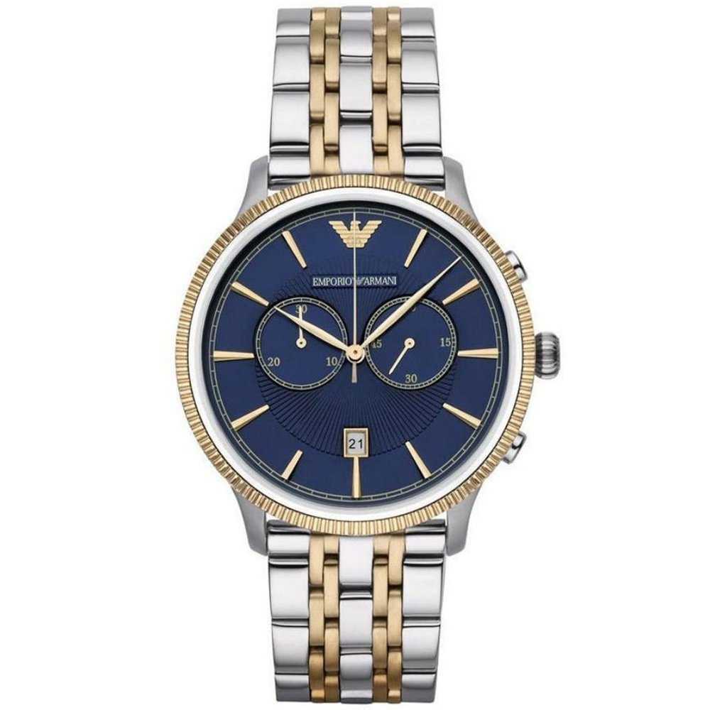 Emporio Armani Men's    Ar1847  Watch Chronograph Two Tone Blue , BrandAlley