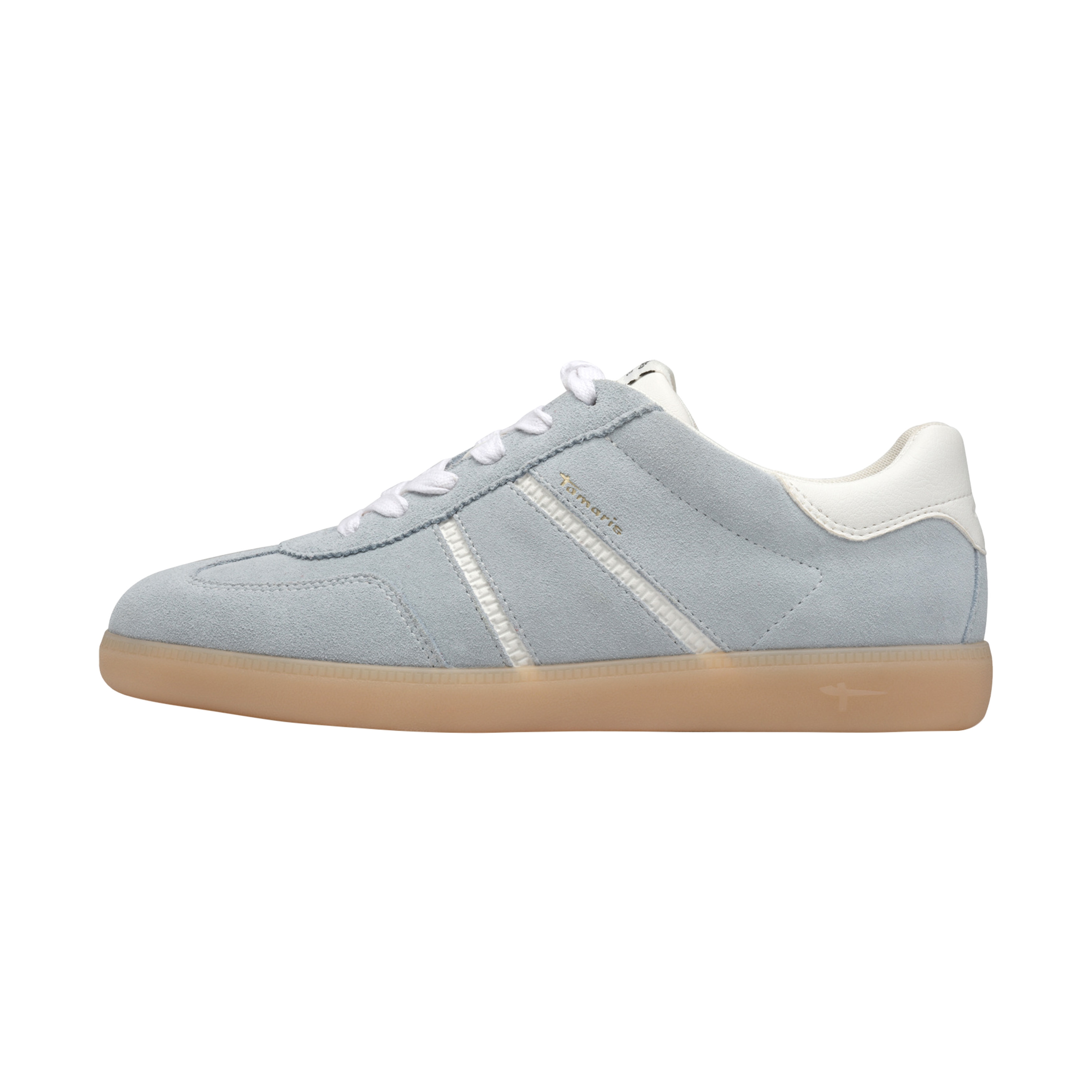 Tamaris Women's   Blue White Leather Trainers Sneaker Shoes in Size 42, BrandAlley