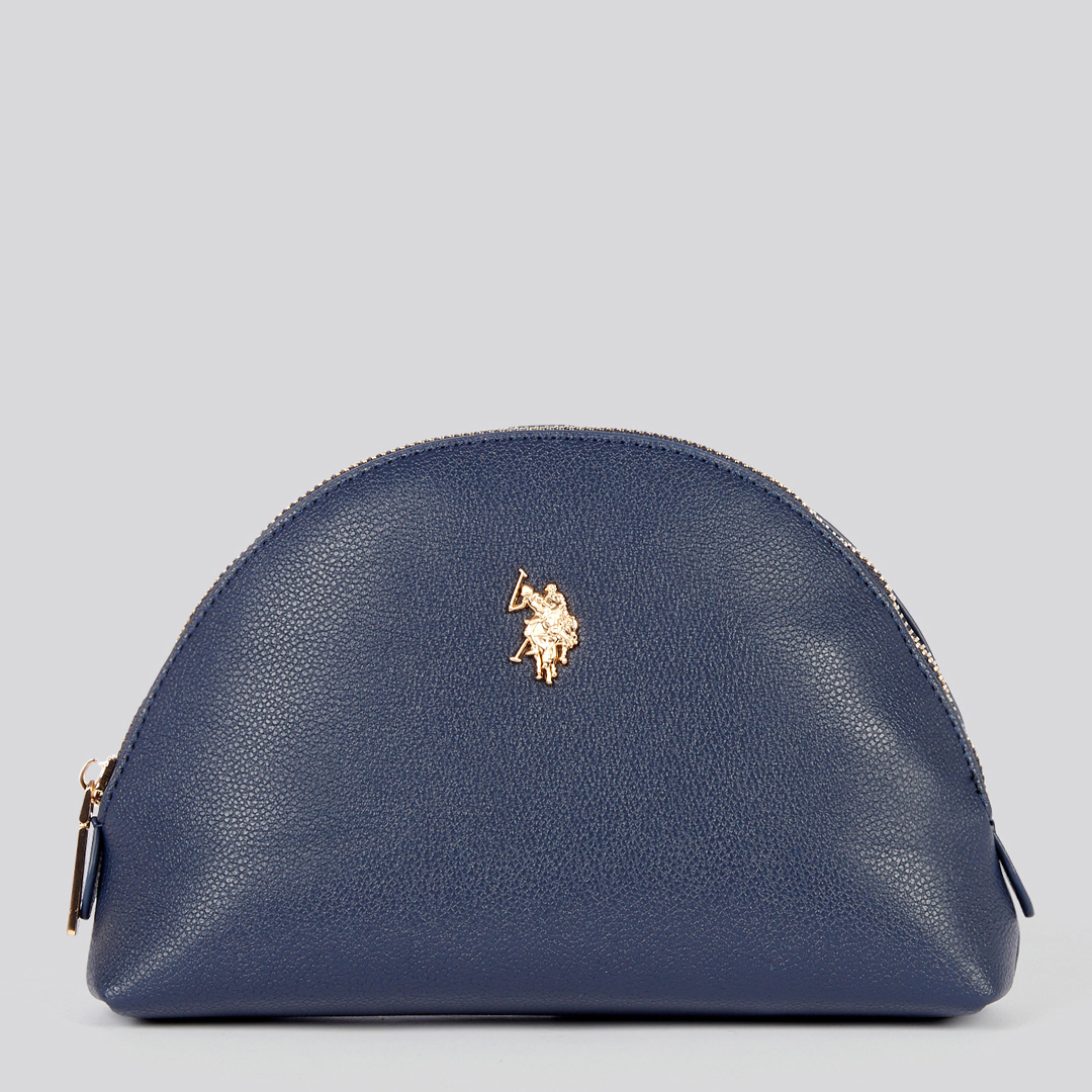 U.S. Polo Assn. Navy Jones Round Beauty Bag
