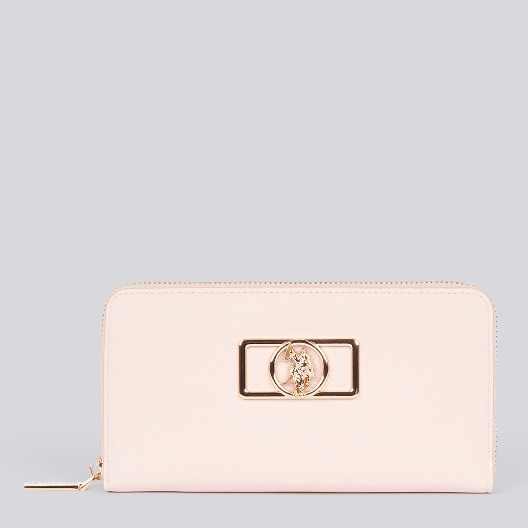 Pink U.S. Polo Assn. Womens Jones Chic Zip Around Wallet