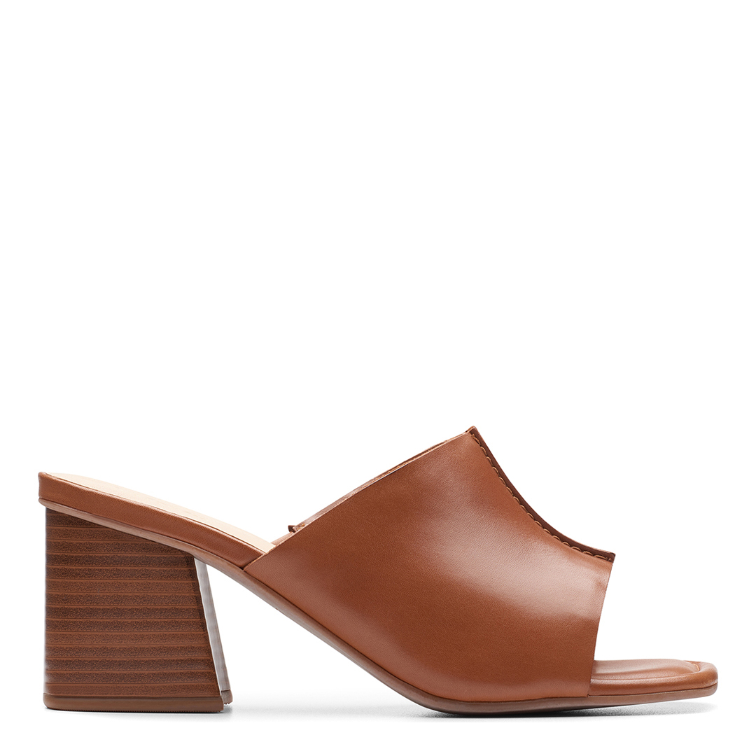 Women's Tan Siara65 Leather Heeled Mules
