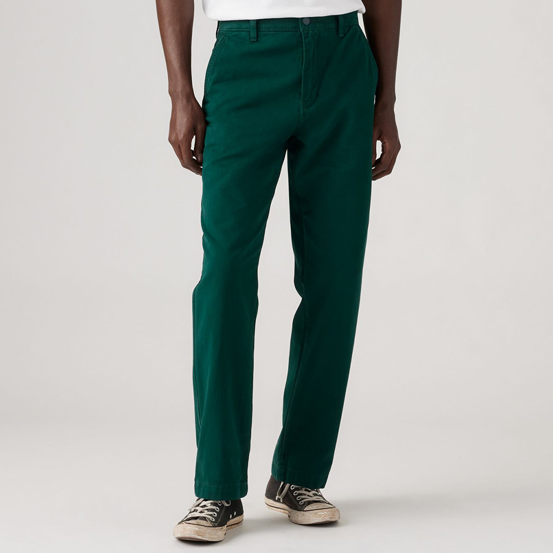 Green Authentic Straight Leg Chino Trousers