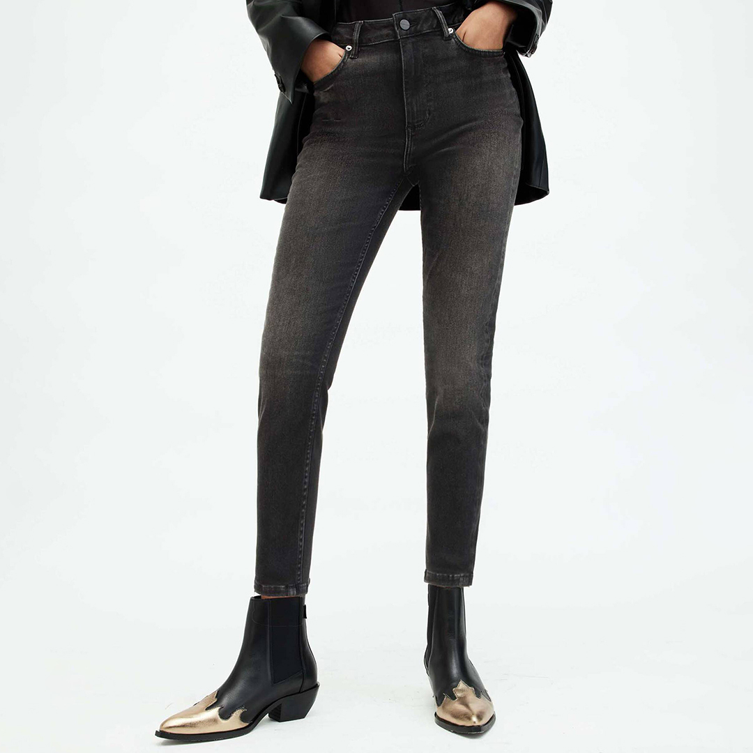 Black Vanta Skinny Crop Jeans
