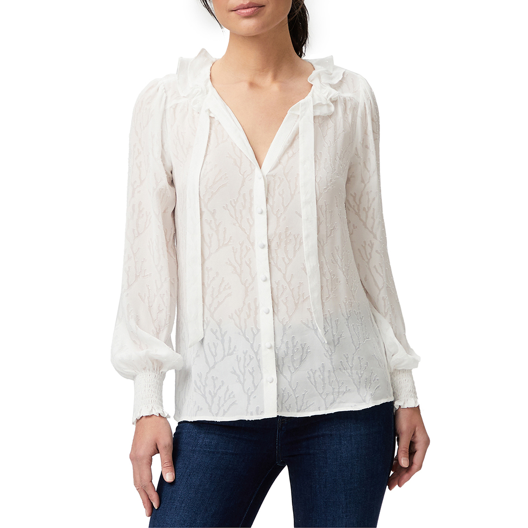 White Dionna Semi-Sheer Blouse