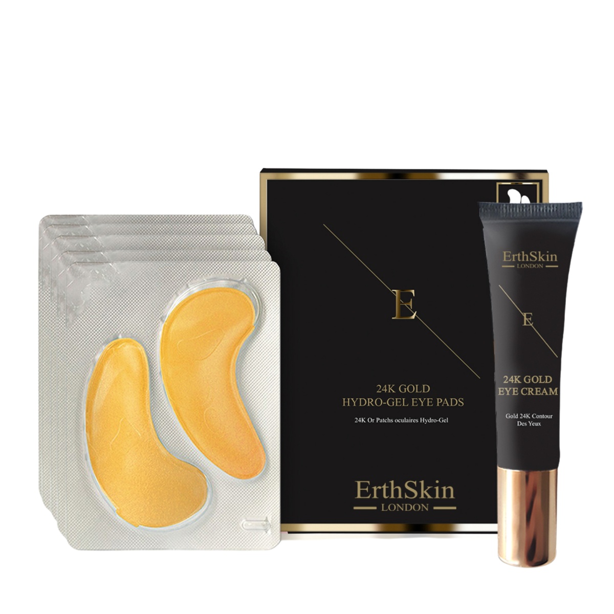 Erth Skin London    Black Under Eye Cream 24K Gold + Collagen Gold Under Eye Patch 24K Gold - 5X2 Pads , BrandAlley