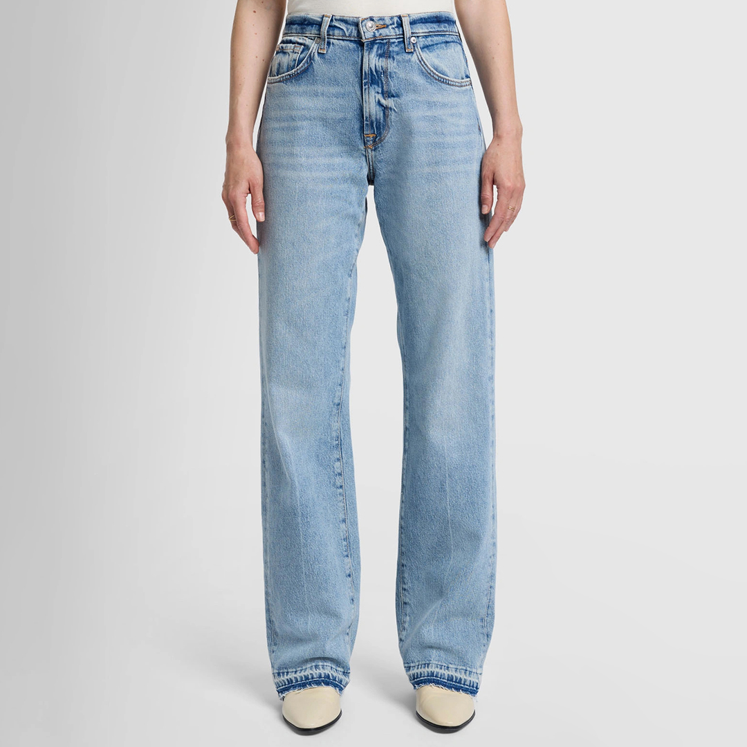 Light Blue Tess Unrolled Wide Jeans