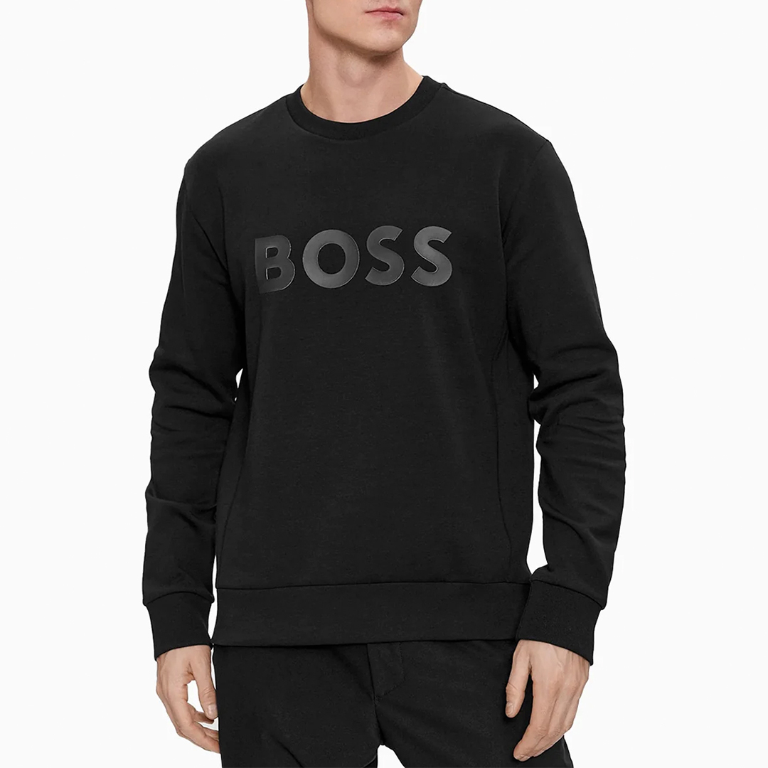 Black Printed Cotton Blend Sweatshirt