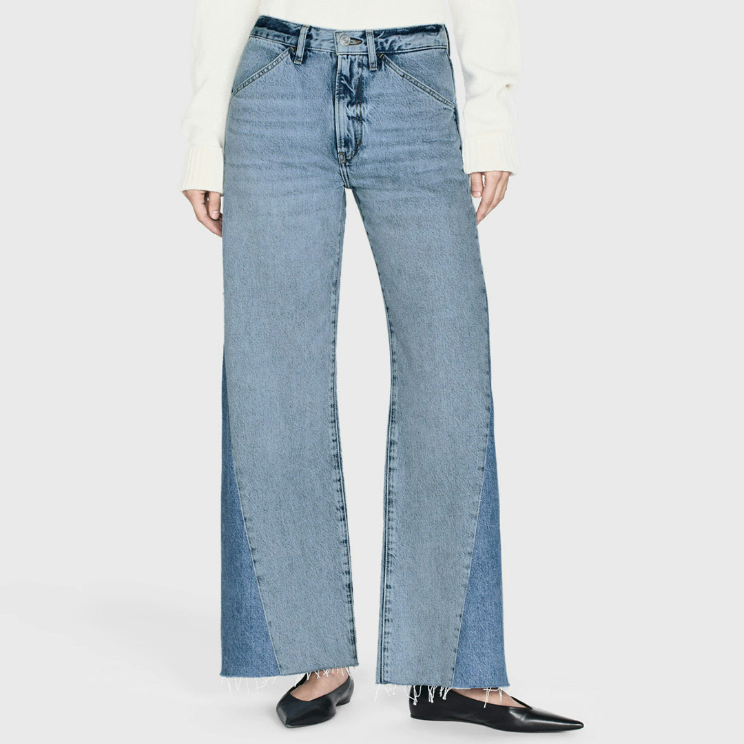Blue Wash Baggy Palazzo Outseam Jean