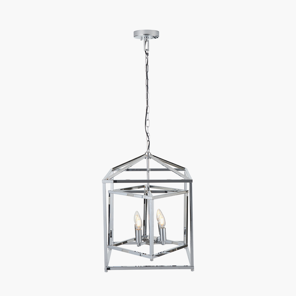 Pacific   Anis Nickel Metal 4 Light Cube Pendant in Size Medium, BrandAlley