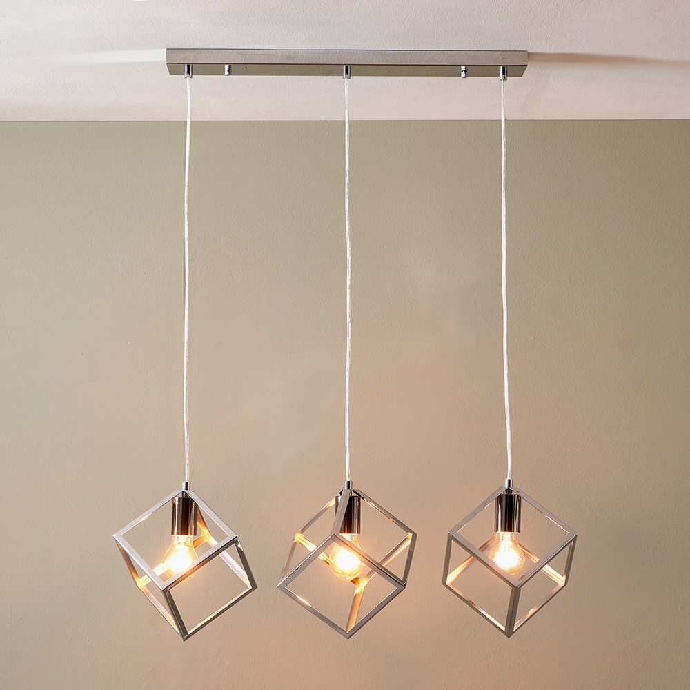 Pacific   Alessio Shiny Nickel Metal 3 Cube Pendant in Size Medium, BrandAlley