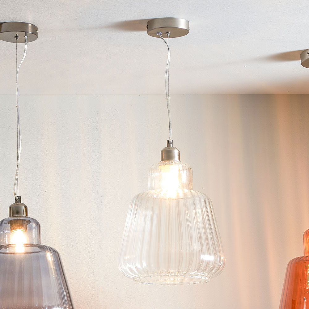 Pacific   Porto Clear Optic Glass Tapered Pendant in Size Medium, BrandAlley
