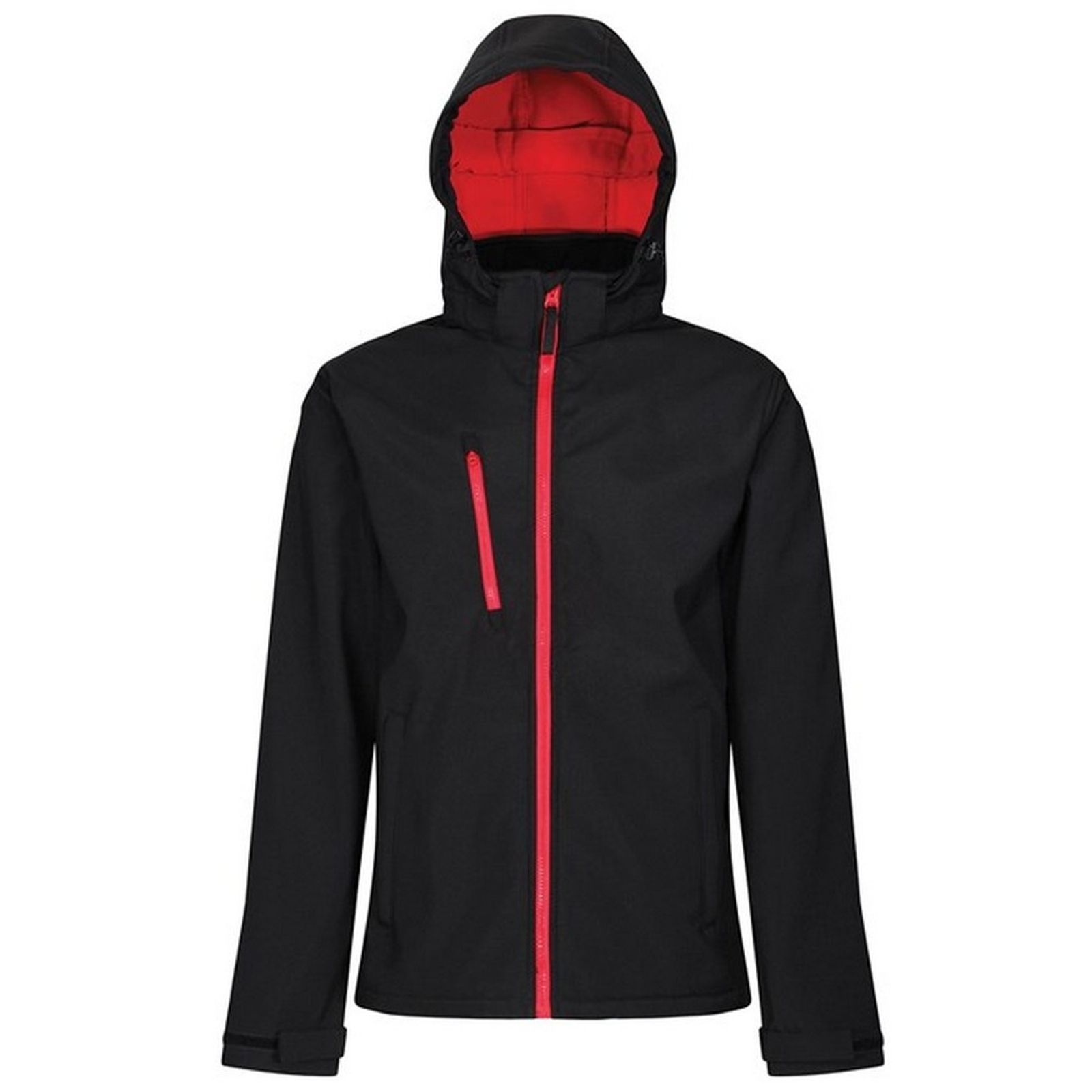Regatta Men's  Soft Shell Jacket Venturer Polyester Black/Classic Red in Size S, BrandAlley
