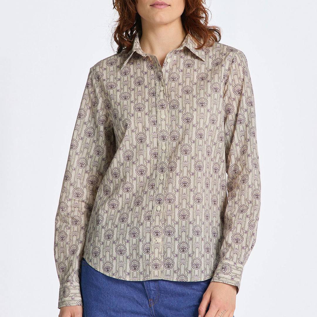 Red Archive Print Cotton Voile Shirt
