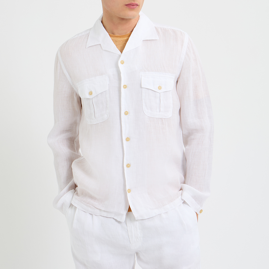 White Long Sleeve Linen Shirt