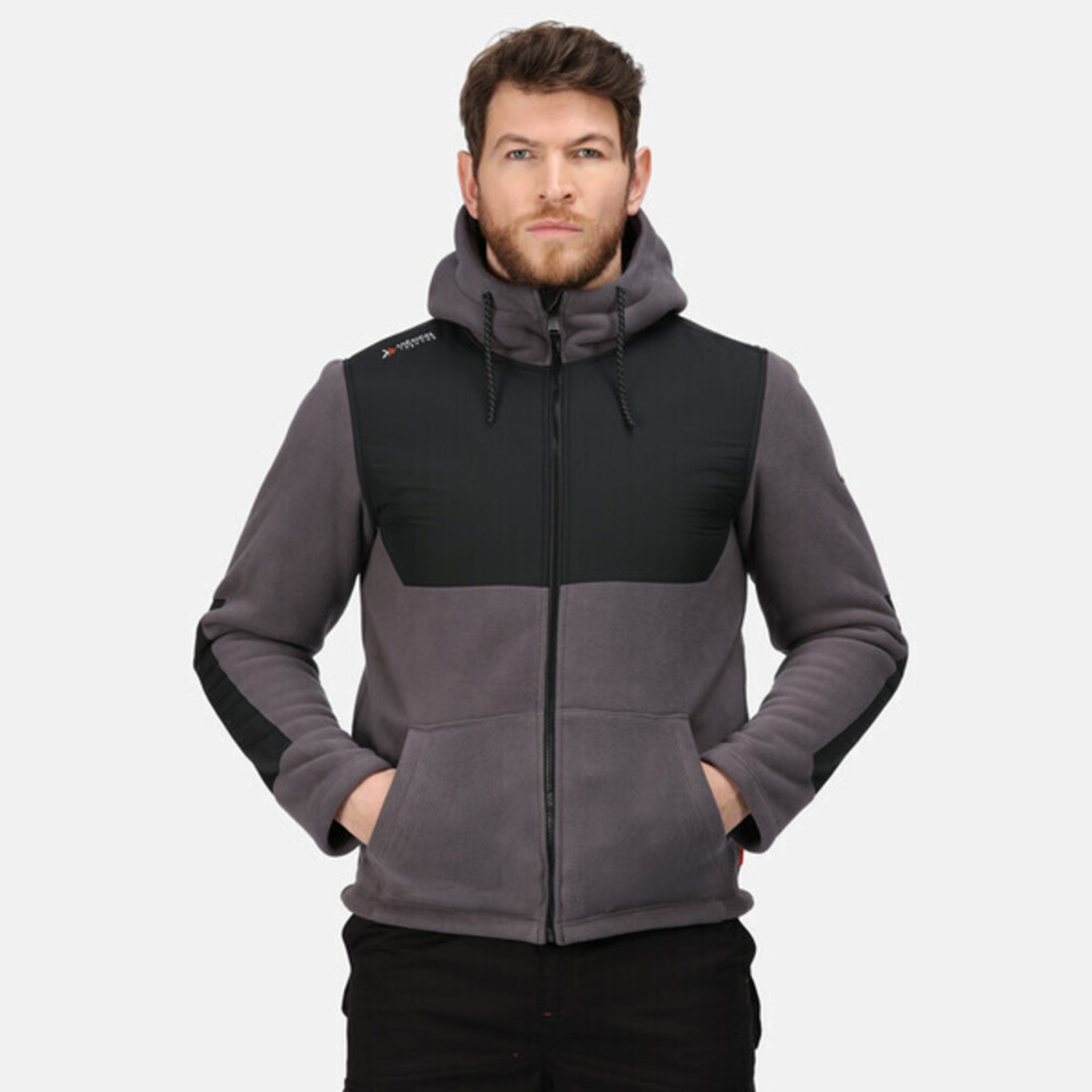 Regatta Men's  Hooded Jacket Polyester Iron/Black in Size 3XL, BrandAlley