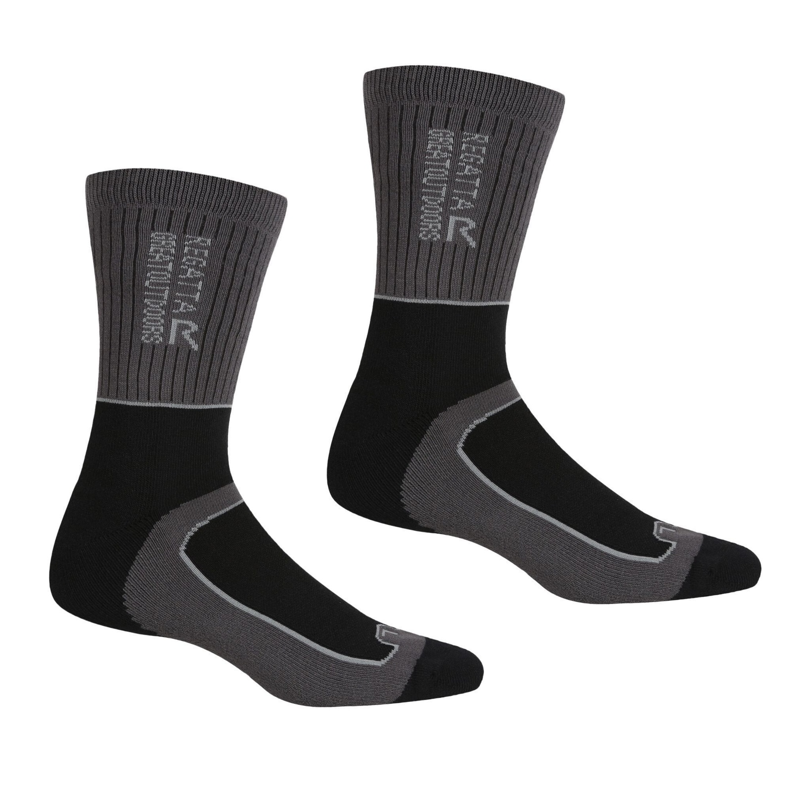 Regatta Men's  Socks Samaris 2 Season Coolmax Black/Dark Steel in Size 6/8, BrandAlley