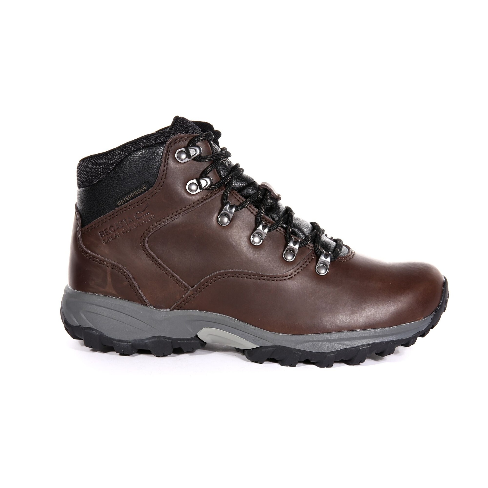 Regatta Men's  Great Outdoors  Bainsford Waterproof Leather Hiking Boots Peat in Size 9.5, BrandAlley