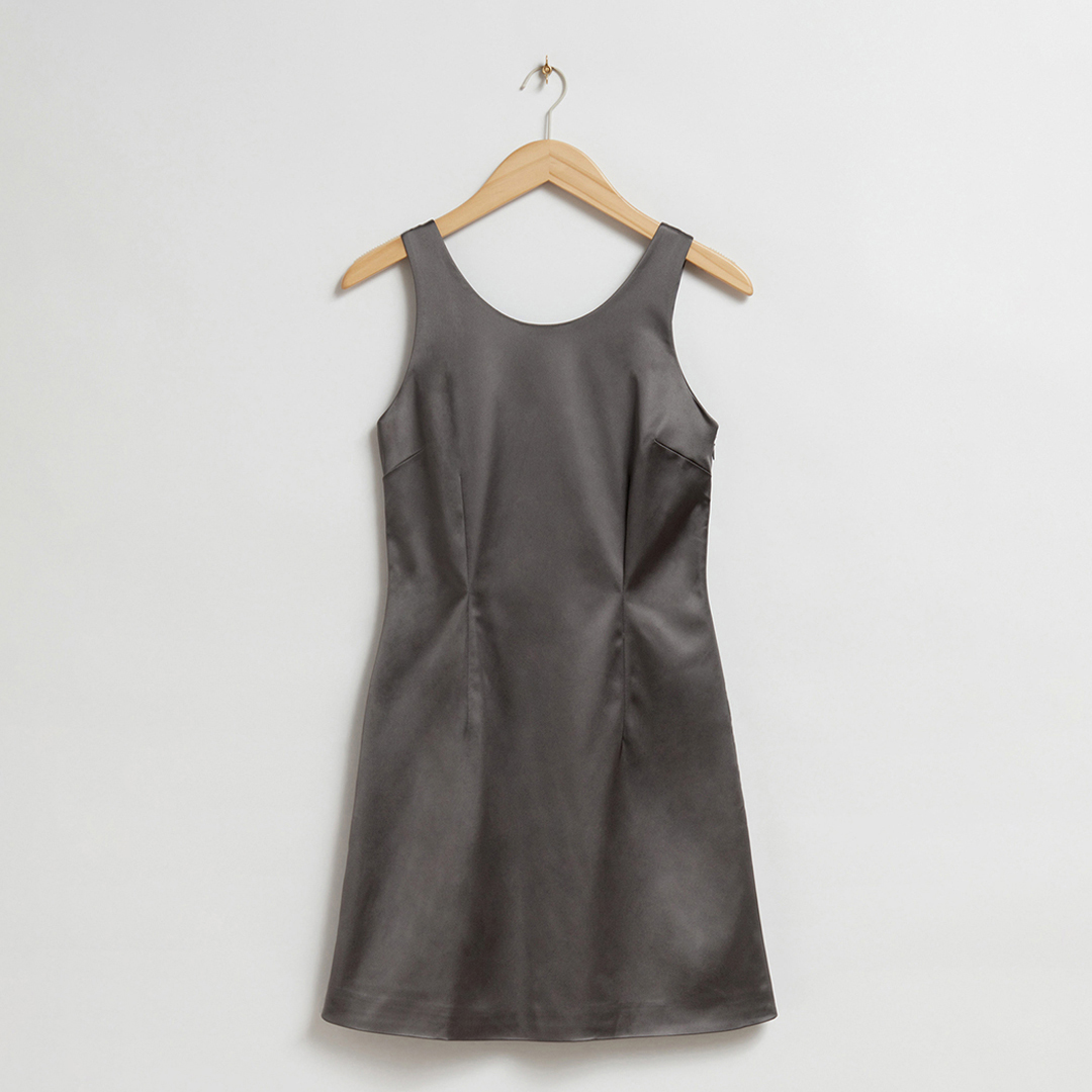 Charcoal Fitted Scoop Mini Dress - & Other Stories - Modalova