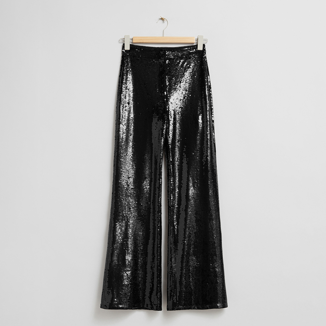 Black Sequin Disco Trousers