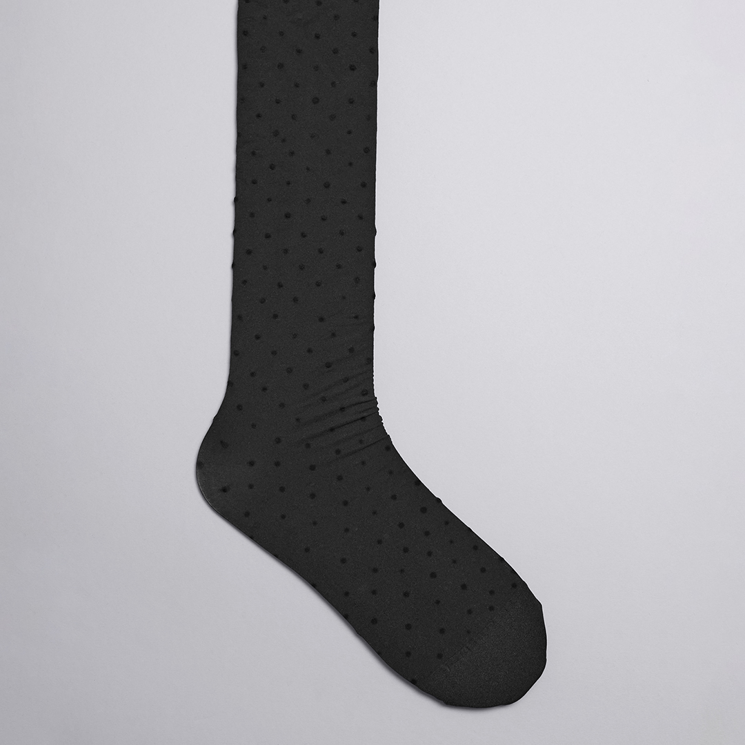 Black Polka Dot Knee High Sock