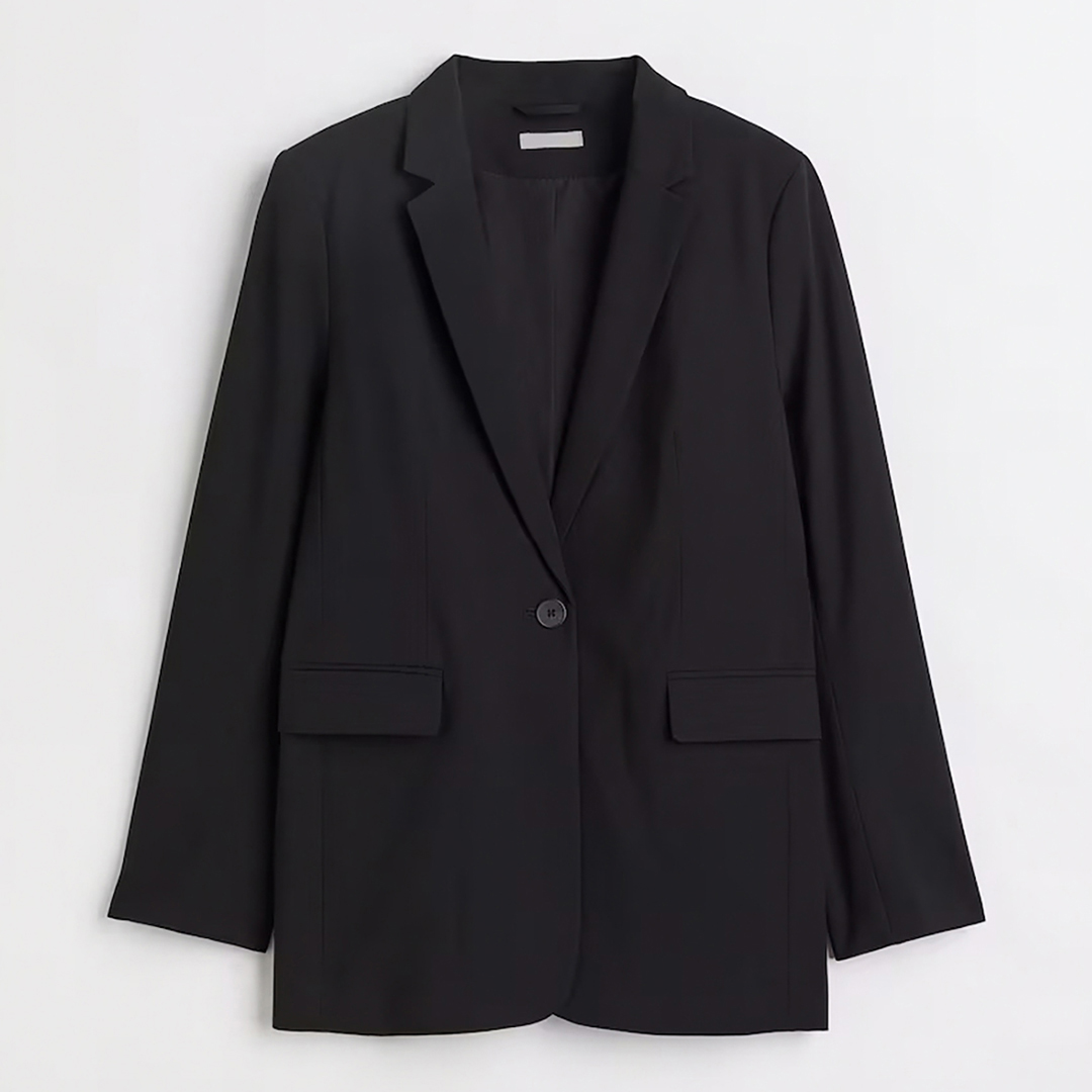 Black Wool Blend Blazer