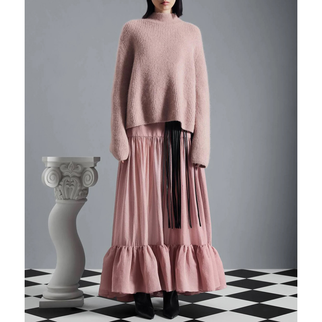 Dusty Rose Drop Waist Midi Skirt
