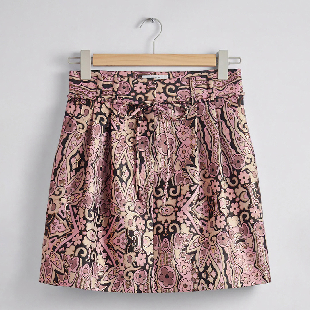 Multi Printed Pleat Mini Skirt