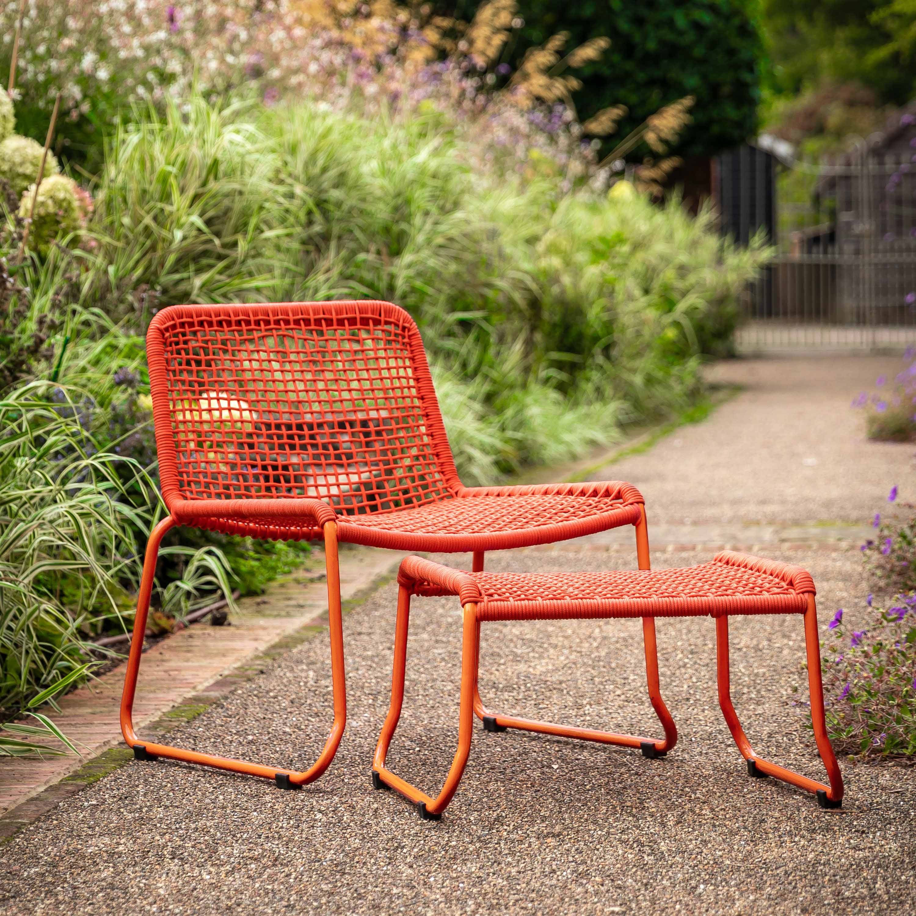 Gallery Living    Orange Abbots Lounge Chair With Footstool in Size 1, BrandAlley