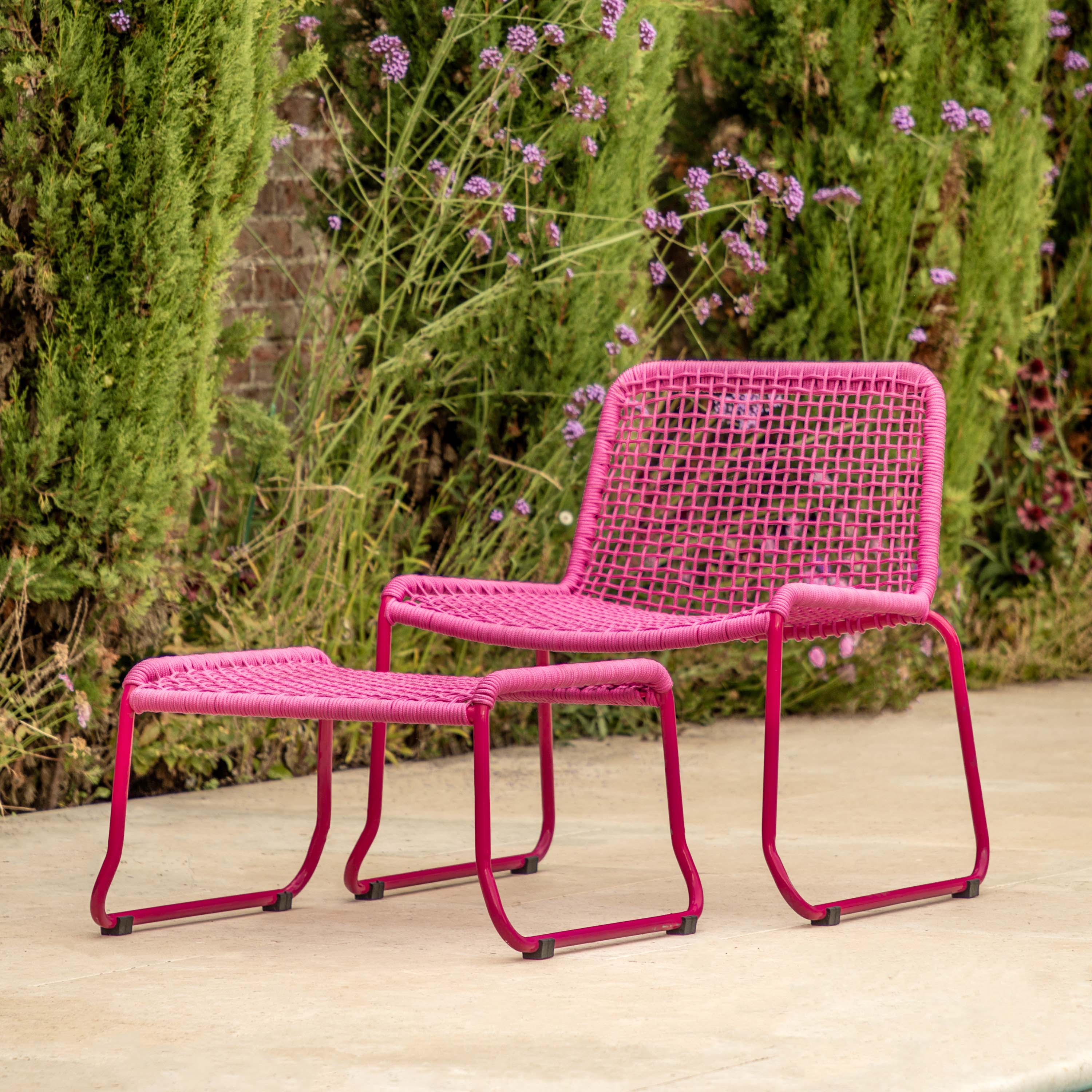 Gallery Living   Abbots Lounge Chair with Footstool Pink in Size 1, BrandAlley