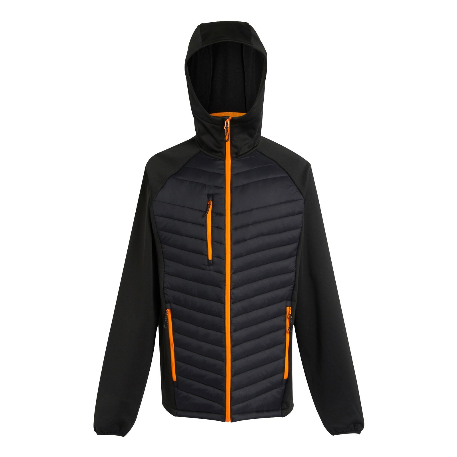 Regatta Men's  Hybrid Jacket Polyester Black/Orange Pop in Size L, BrandAlley