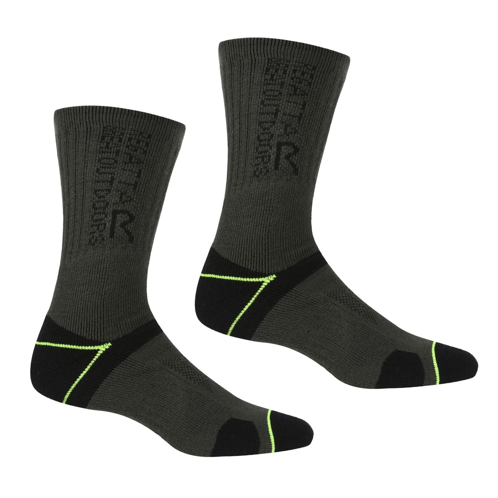 Regatta Men's   Black Socks Blister Protection Ii Acrylic /Electric Lime in Size 6/8, BrandAlley