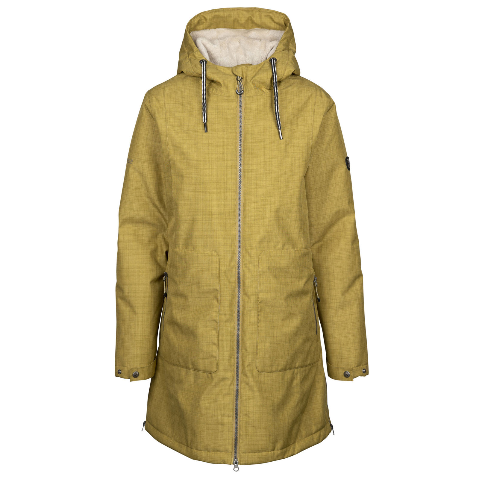 Trespass Women's   Yellow Waterproof Jacket Neeska Polyester Golden Olive in Size XL, BrandAlley