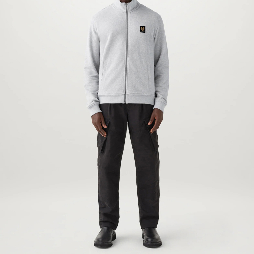 Grey Belstaff Full Zip Cotton Sweatshirt