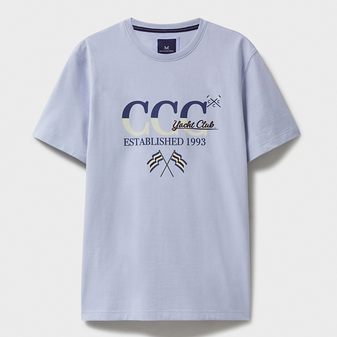 Light Blue Graphic Cotton T-ShirtFlag Logo T-Shirt