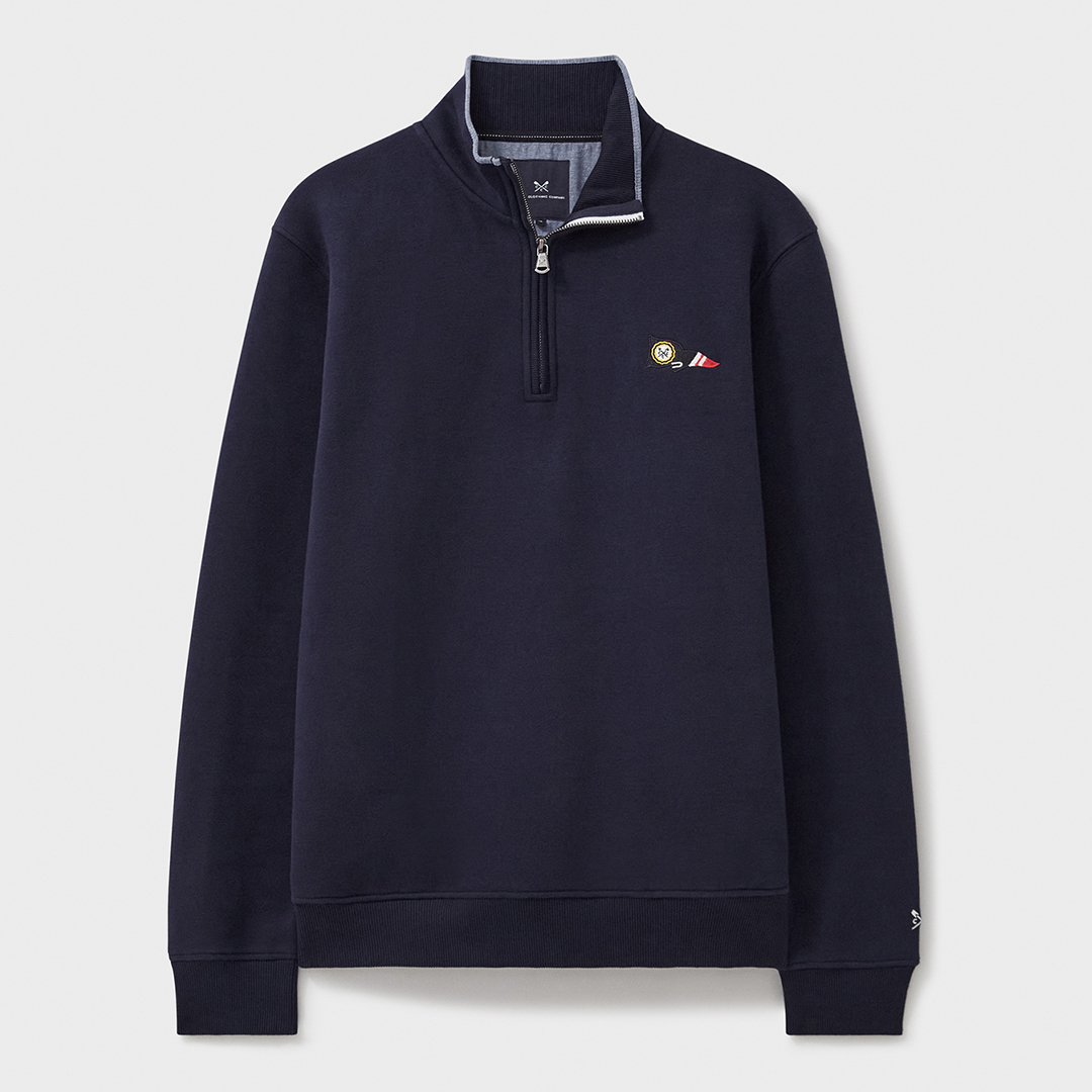 Navy Dainton Half Zip Sweater
