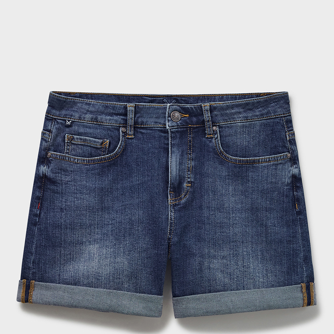 Mid Blue Wash Denim Shorts