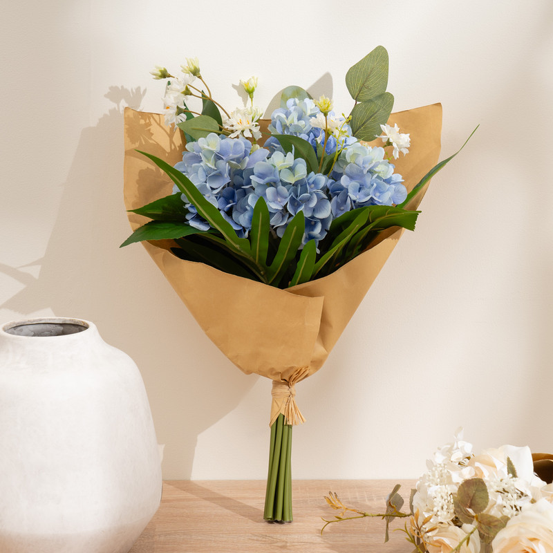Scottish Everlastings     Blue Hydrangea Bouquet 50Cm in Size 50cm, BrandAlley