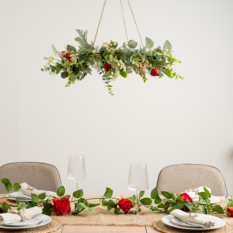 Scottish Everlastings   Hanging Strawberry Wreath 50cm in Size 50cm, BrandAlley