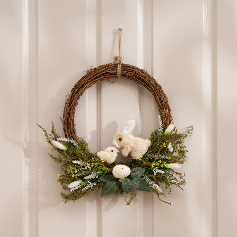 Scottish Everlastings   Easter Bunny and Chick Wreath 36cm in Size 36cm, BrandAlley