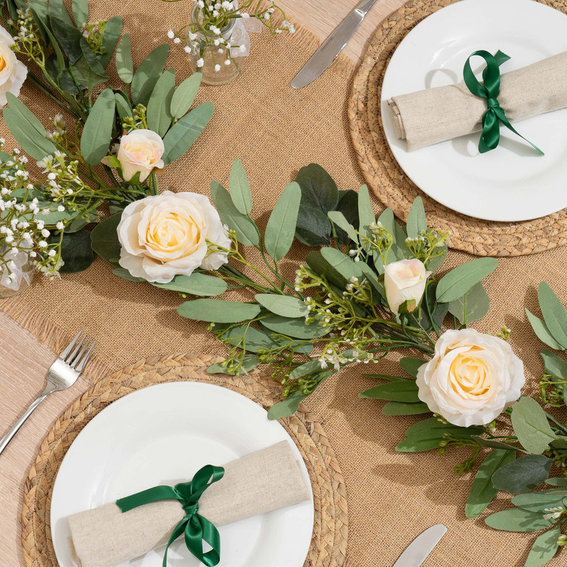 Scottish Everlastings    Green Eucalyptus And Rose Garland 150Cm in Size 150cm, BrandAlley