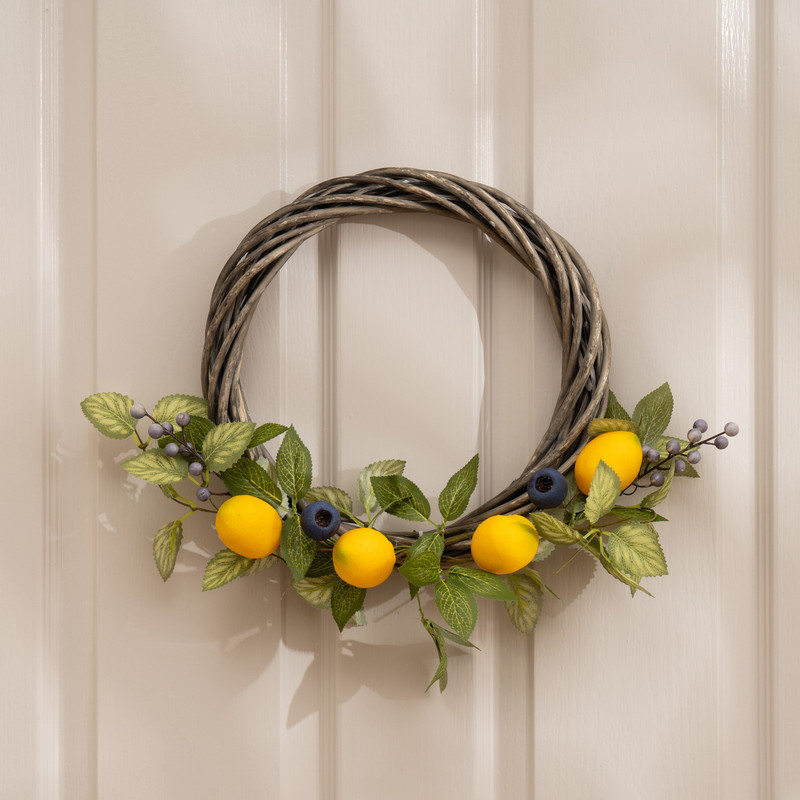 Scottish Everlastings   Lemon & Berry Wreath on Twisted Base 40cm in Size 40cm, BrandAlley