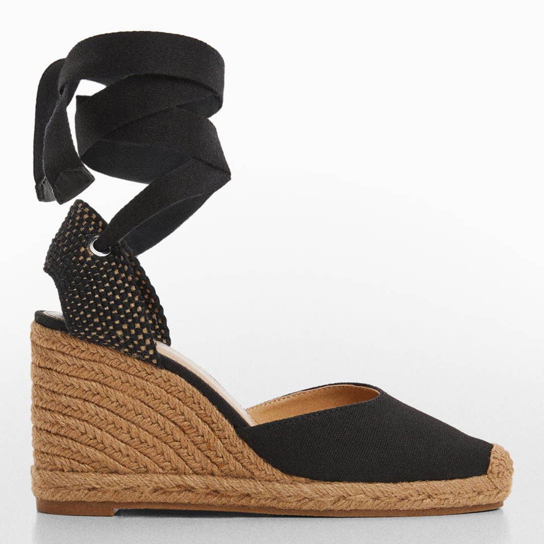 Black Georgina Wedge Espadrilles