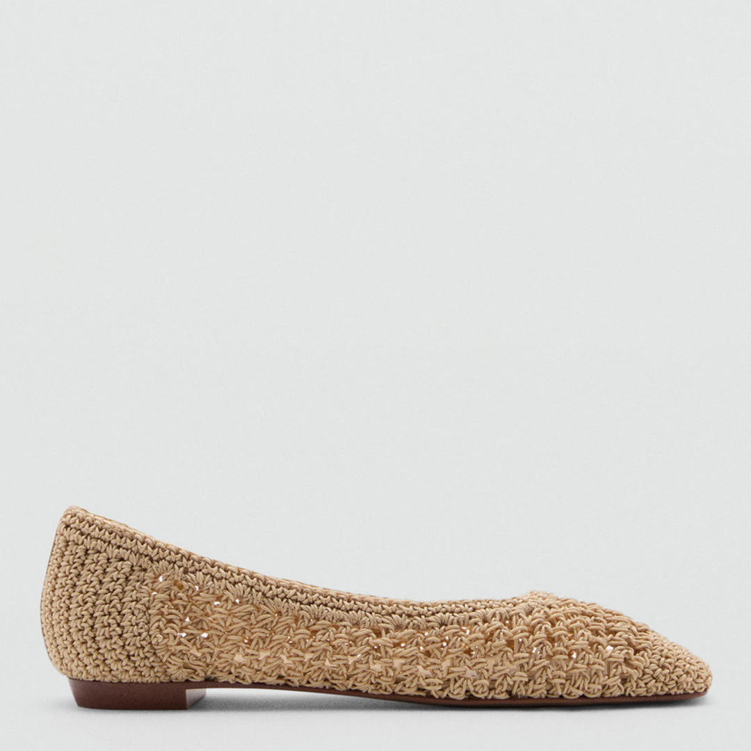 Beige Braided Ballet Flats