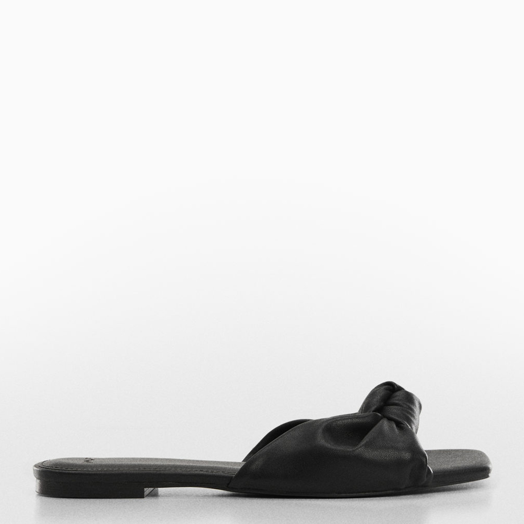 Black Moni Knot Flat Sandals