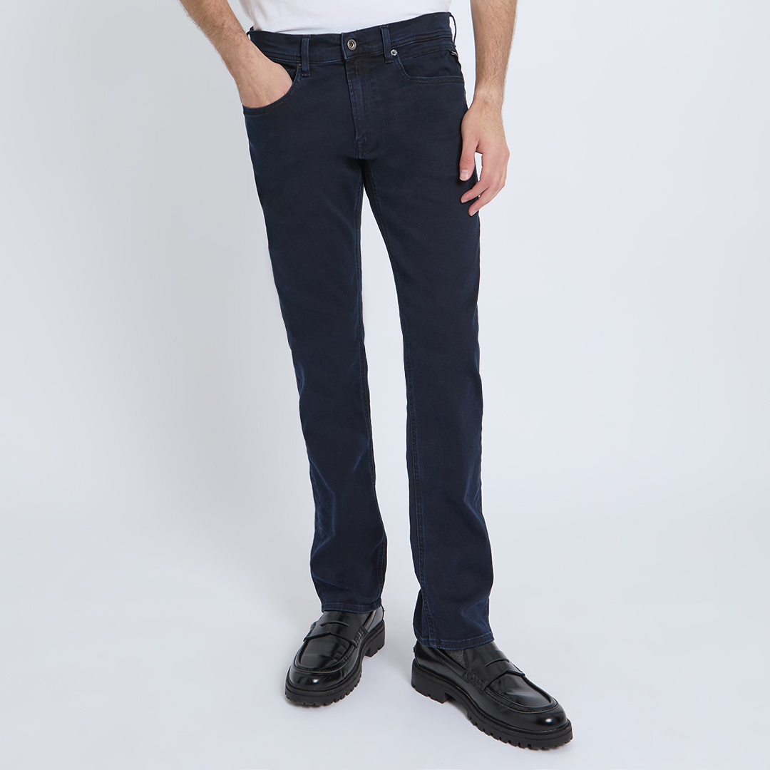 Replay Men's  Dark Blue Grover Hyperflex Straight Stretch Jeans in Size 34 32, BrandAlley