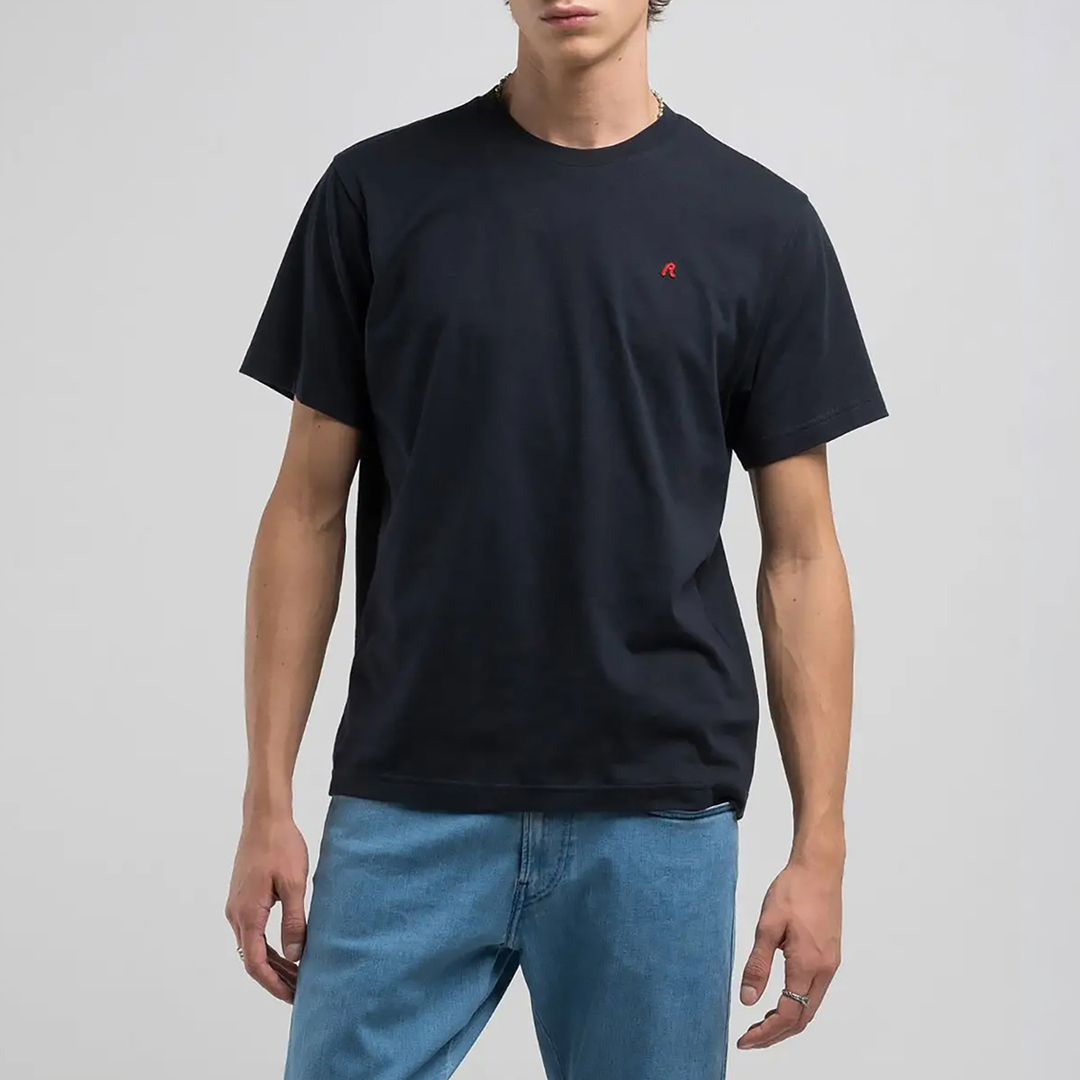 Replay Men's   Navy Classic Logo Cotton T-Shirt in Size S, BrandAlley