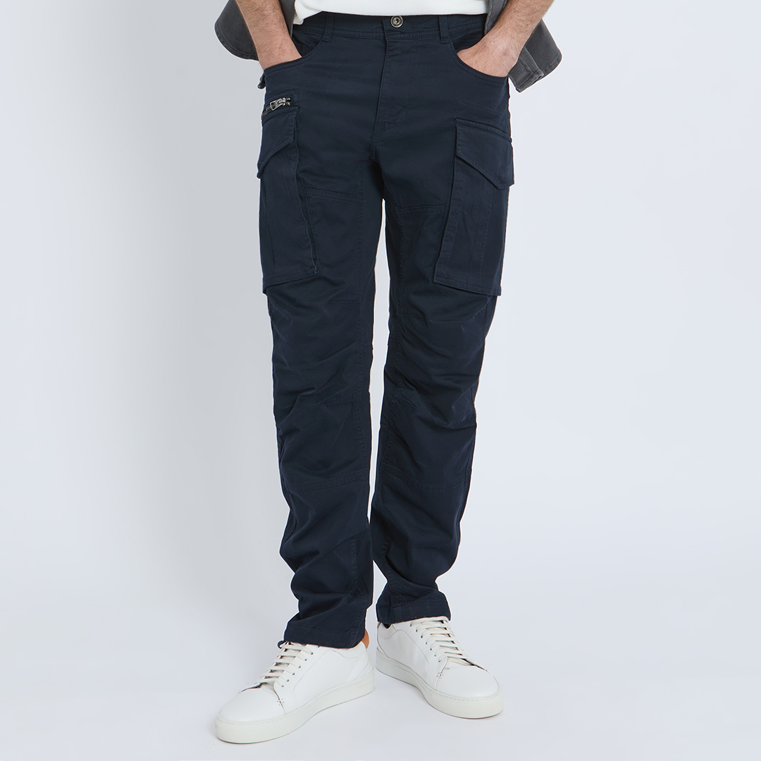 Navy Joe Cotton Blend Cargo Trousers