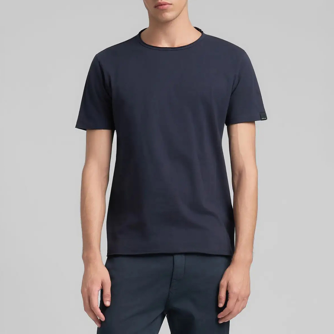 Replay Men's  Navy Crew Neck Cotton T-Shirt in Size L, BrandAlley